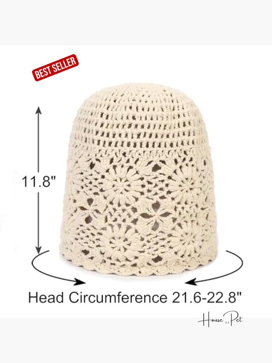 Women\'s Crochet Cotton Beanie Hat Soft Slouchy Knit Boho Skull Cap main image 6